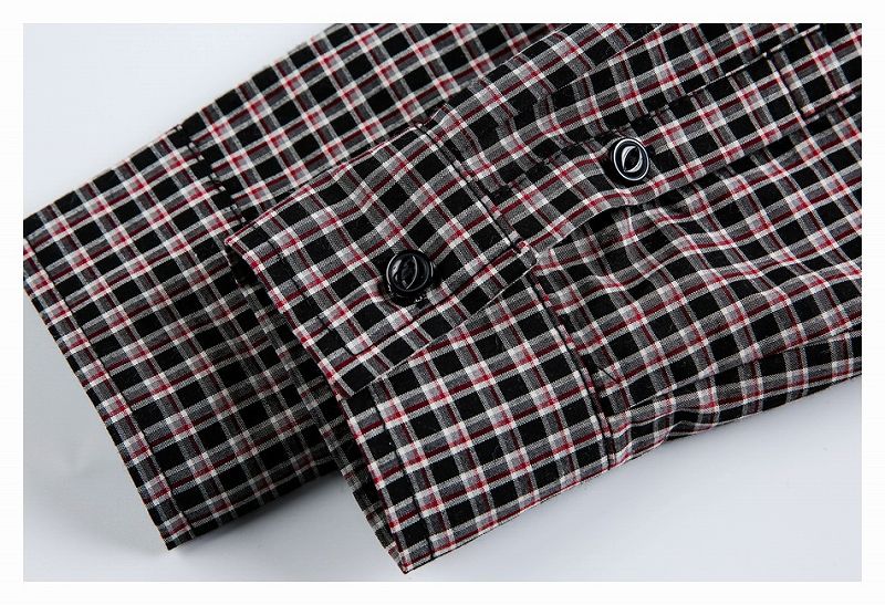 メンズ チェック柄 長袖 シャツ 男女兼用 ストリート系 トップス  春秋 2026新作★