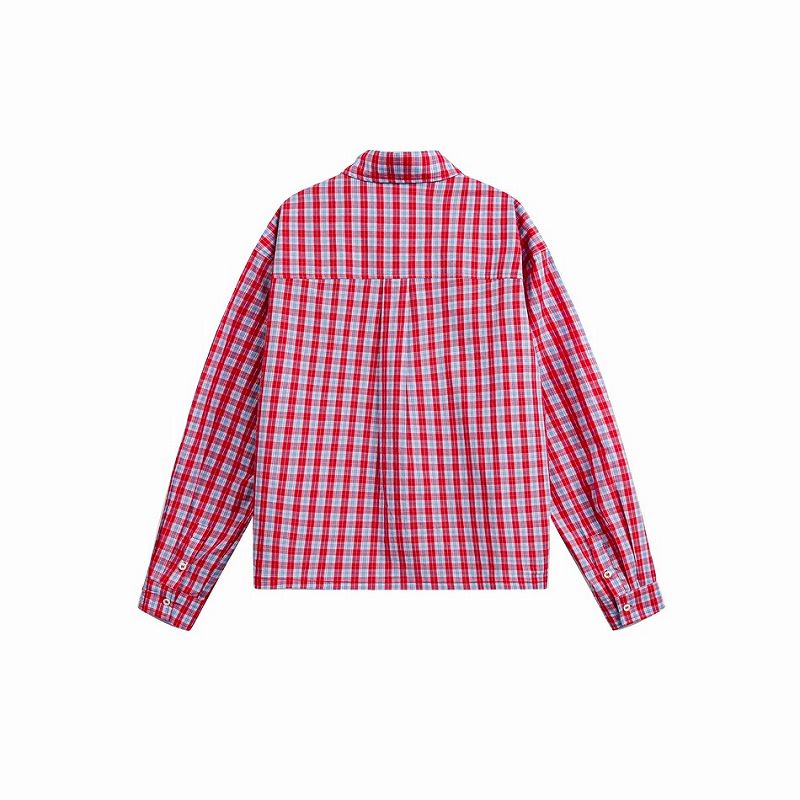 メンズ チェック柄 長袖 シャツ 男女兼用 ストリート系 トップス 春秋 2026新作★全2色