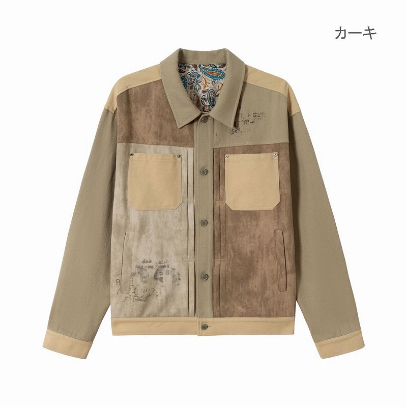 メンズ ビンテージ風 ジャケット 男女兼用 ストリート系 防寒アウター 春秋 2026新作★
