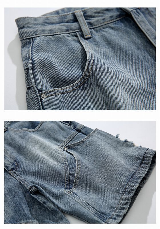 ダメージ加工デニムショートパンツ 楽天市場】全4色×5サイズ！クラッシュ加工 デニムショートパンツ