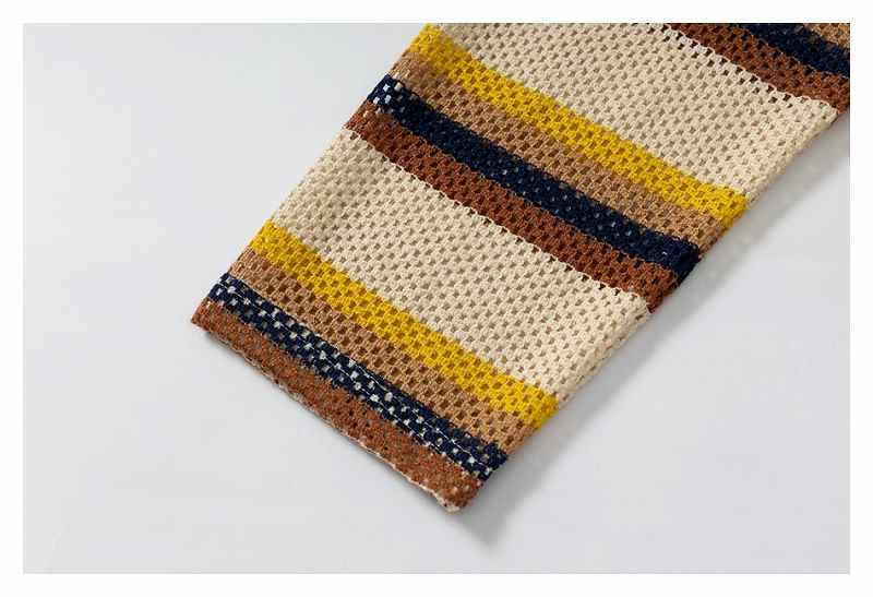 メンズ ボーダー柄 クロシェ ポロシャツ 男女兼用 ストリート系 トップス 春夏 2026新作★