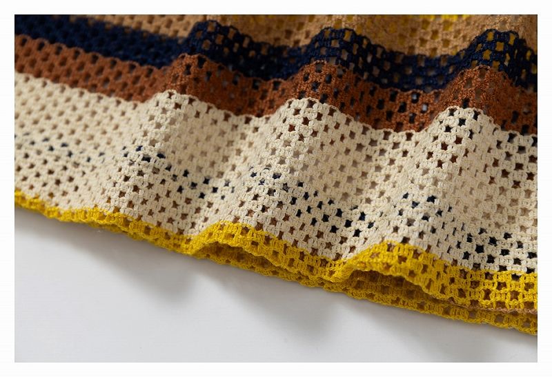 メンズ ボーダー柄 クロシェ ポロシャツ 男女兼用 ストリート系 トップス 春夏 2026新作★