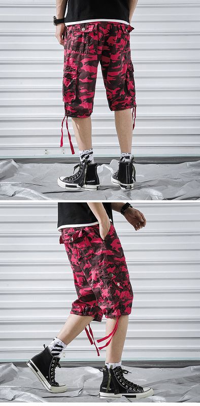 メンズ 迷彩柄 ショートパンツ 男女兼用 ストリート系 六分丈 ボトムス