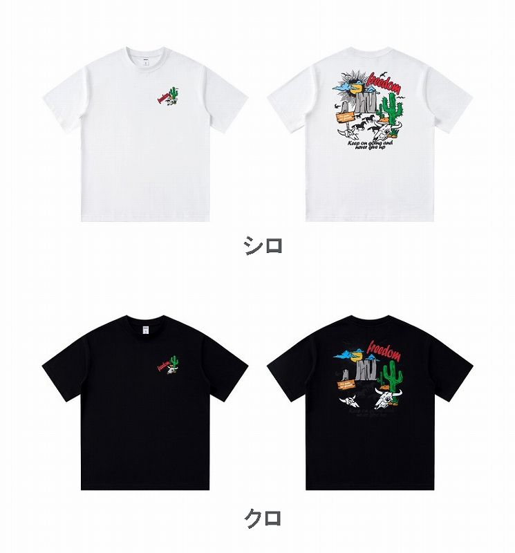 メンズ ラウンドネック 半袖 Tシャツ 男女兼用 ストリート系 トップス