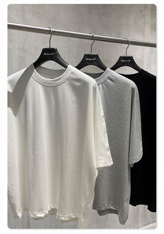 メンズ 無地 ボクシーシルエット 半袖 Tシャツ 男女専用 ドルマン