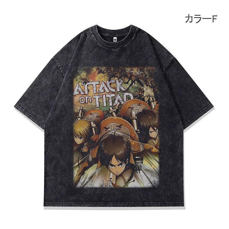 メンズ ビンテージ風 半袖Tシャツ 男女兼用 ストリート系