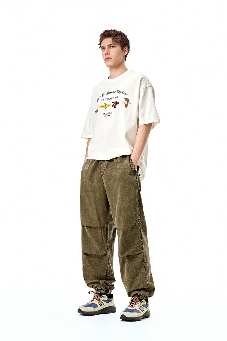 メンズ 新作 ヴィンテージ風ジョガーカーゴパンツ ストリート