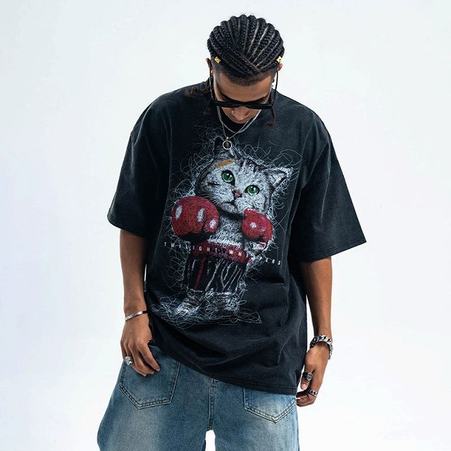 メンズファッション ビンテージ風 半袖Tシャツ 男女兼用