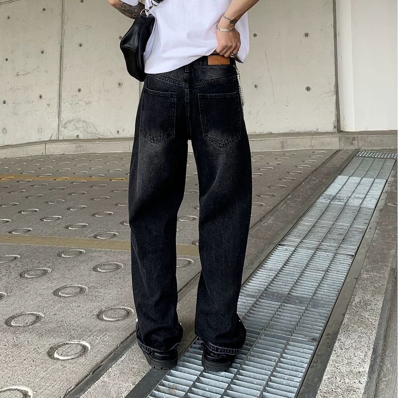 メンズ ラインストーン デニム パンツ 男女兼用 ストリート系 ボトムス