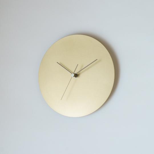 壁掛け時計－タイプ1 真鍮 minimal wall clock <DISK-type2> / brass
