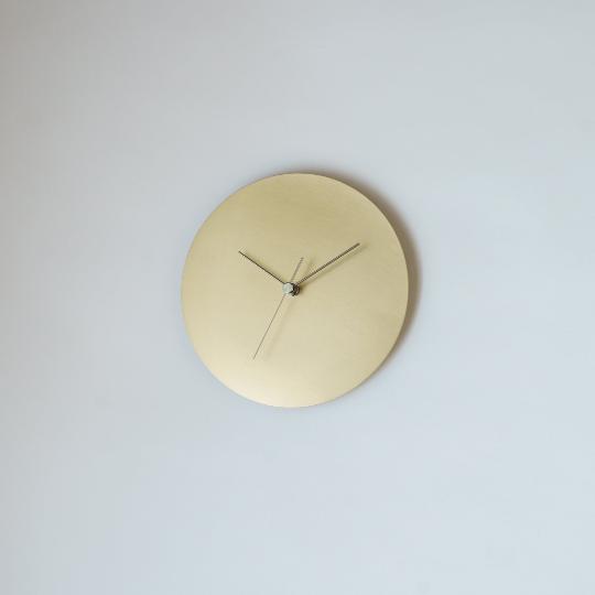 壁掛け時計－タイプ1 真鍮 minimal wall clock <DISK-type2> / brass