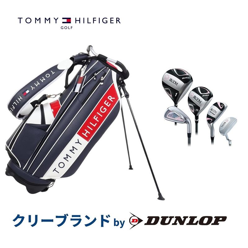 �ڥ��ꥸ�ʥ륻�åȡۥȥߡ��ҥ�ե����� ����֥��å� TOMMY HILFIGER FACE GOLF_CLUB_BAG Cleveland GOLF BLOOM ��ǥ�����(8�ܥ��å�) 