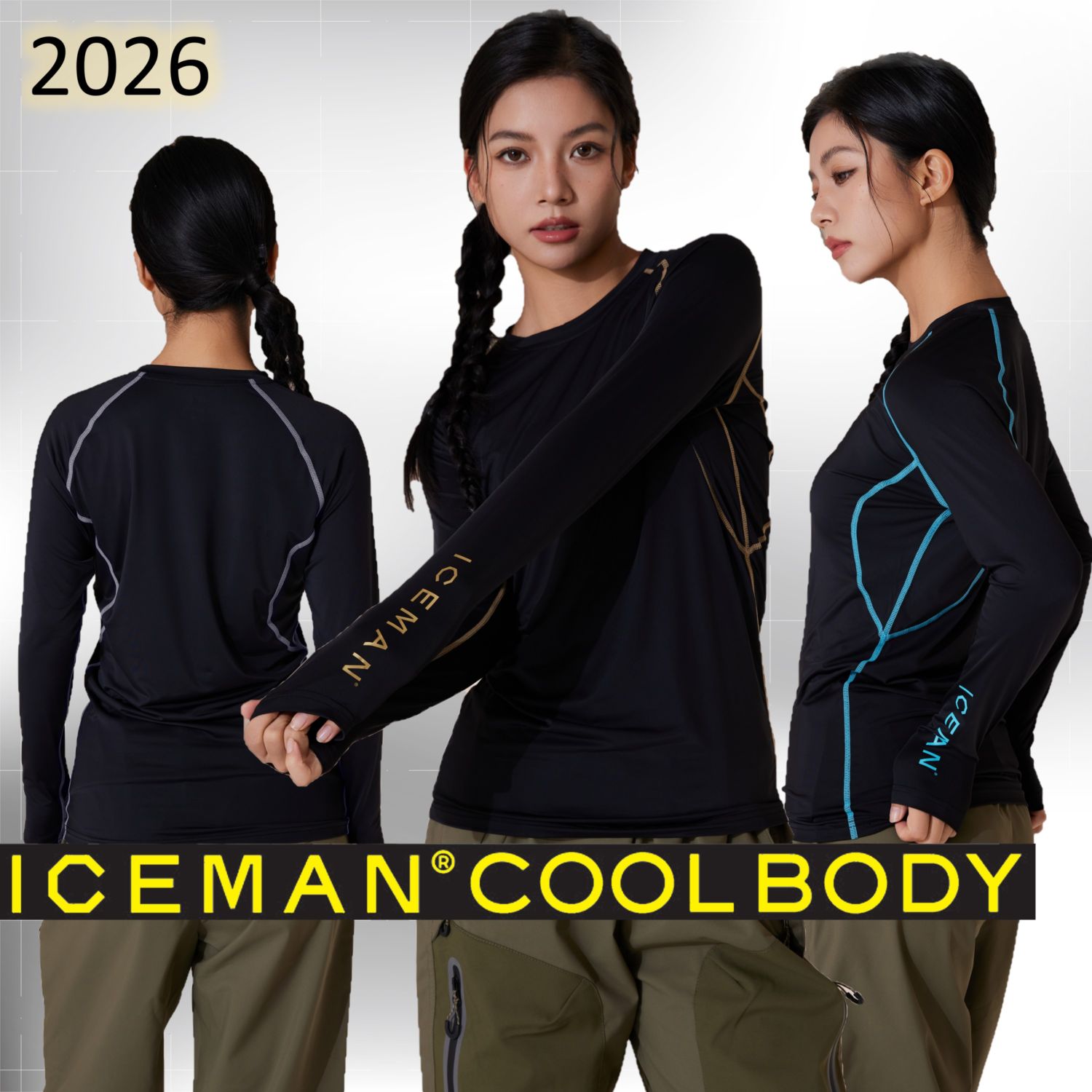 2026 ICEMAN COOLBODY コンプレッション インナーウェア ブラック 【2026CB】ターコイズ/ゴールド/シルバー・M/L/LL/3L