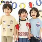 キッズ ベビー Tシャツ 半袖 接触冷感 メッシュ 動物 くま パンダ 祭り かき氷 たこやき 男の子 女の子【ZOOMIC ズーミック】 トップス カットソー 天竺 プリント バックプリント キャラクター 子ども 食べ物 うちわ 花火 屋台 80 90 95 100 110 120 130