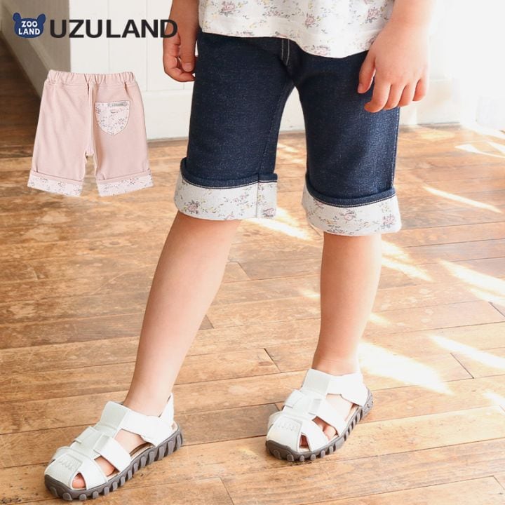 小花柄ロールアップハーフパンツ【Uzulandウズランド】