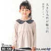 子供服 トップス ウズランド ドット 衿 切替 長袖 Tシャツ ( 80-130cm )【Uzuland】 女の子 ガールズ くすみ ナチュラル ベージュ ブラウン トレンド ガーリー キッズ ベビー