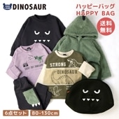 キッズ コーデ 6点セット 男の子 恐竜 ダイナソー ハッピーバッグ もこもこジャケット ロンT 長袖Tシャツ トレーナー 裏毛 スウェットパンツ メッシュバッグ ( 80-130cm ) ベビー 2024年 福袋 着ぐるみ 動物 アニマル 80cm 90cm 95cm 100cm 110cm 120cm 130cm