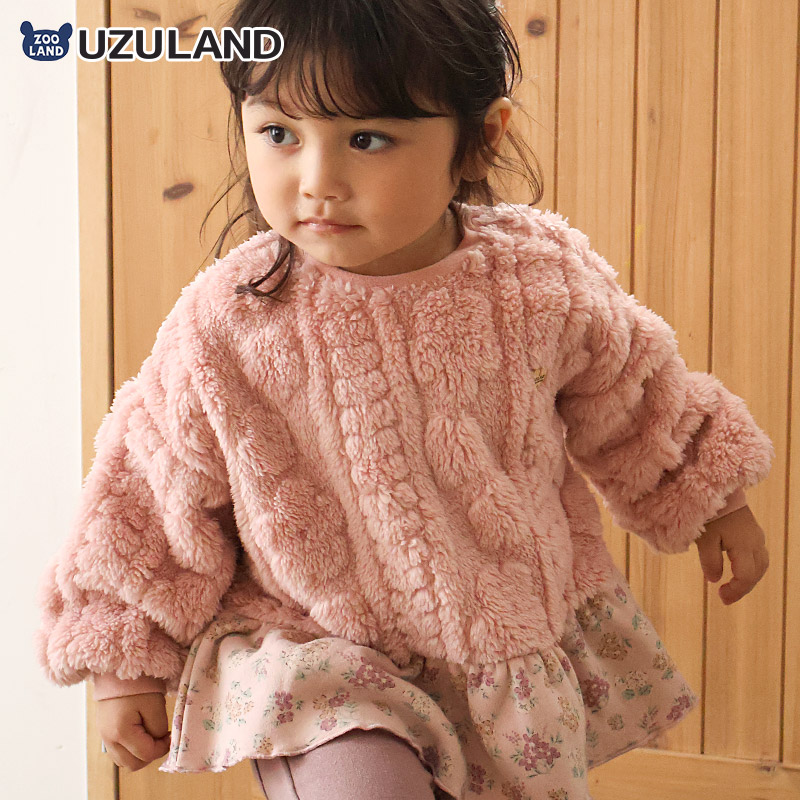 裾フリル花柄フリーストレーナー【Uzulandウズランド】