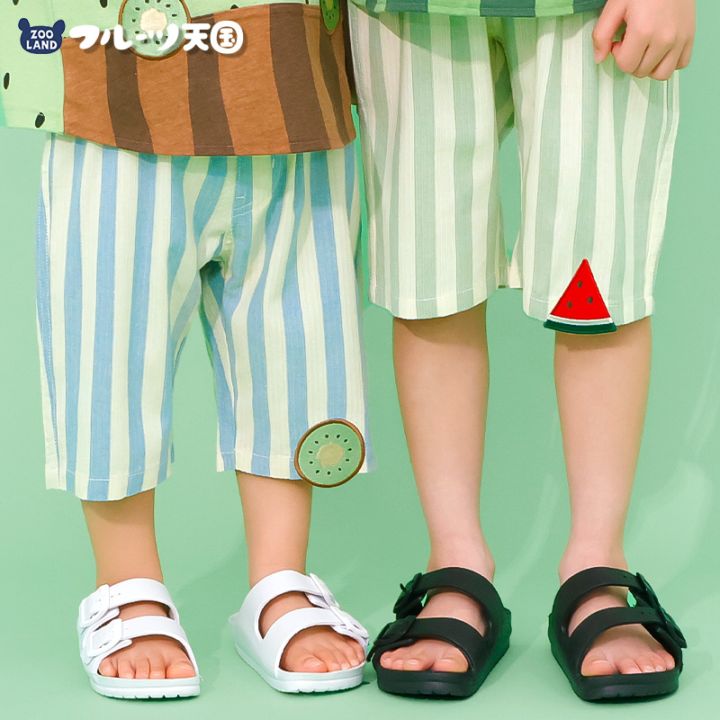 スイカ/キウイのストライプハーフパンツ【フルーツ天国】
