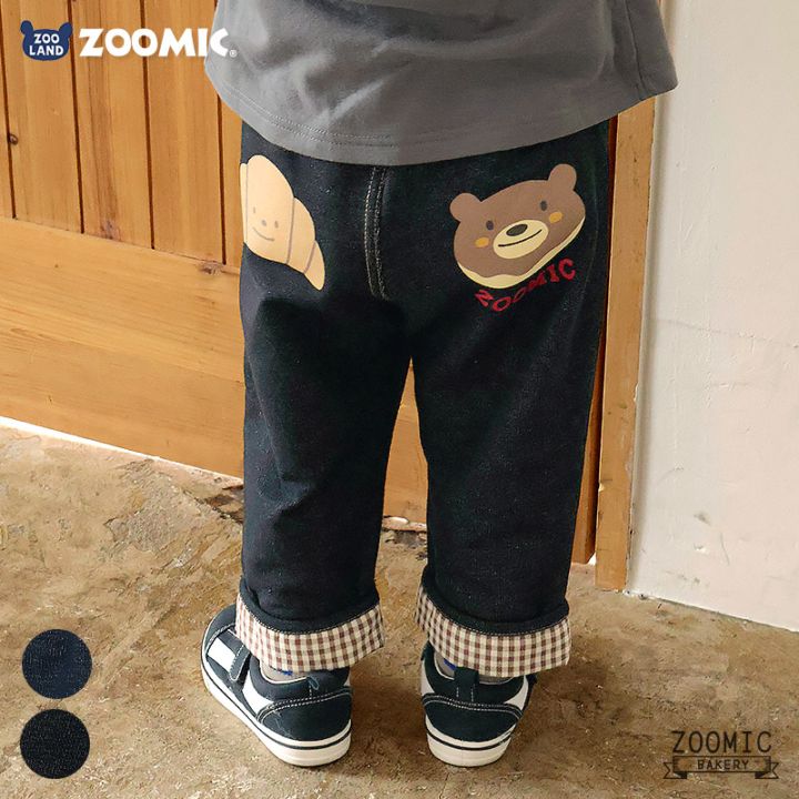 チェック折り返し7分丈パンツ【ZOOMICズーミック】｜80-130cm