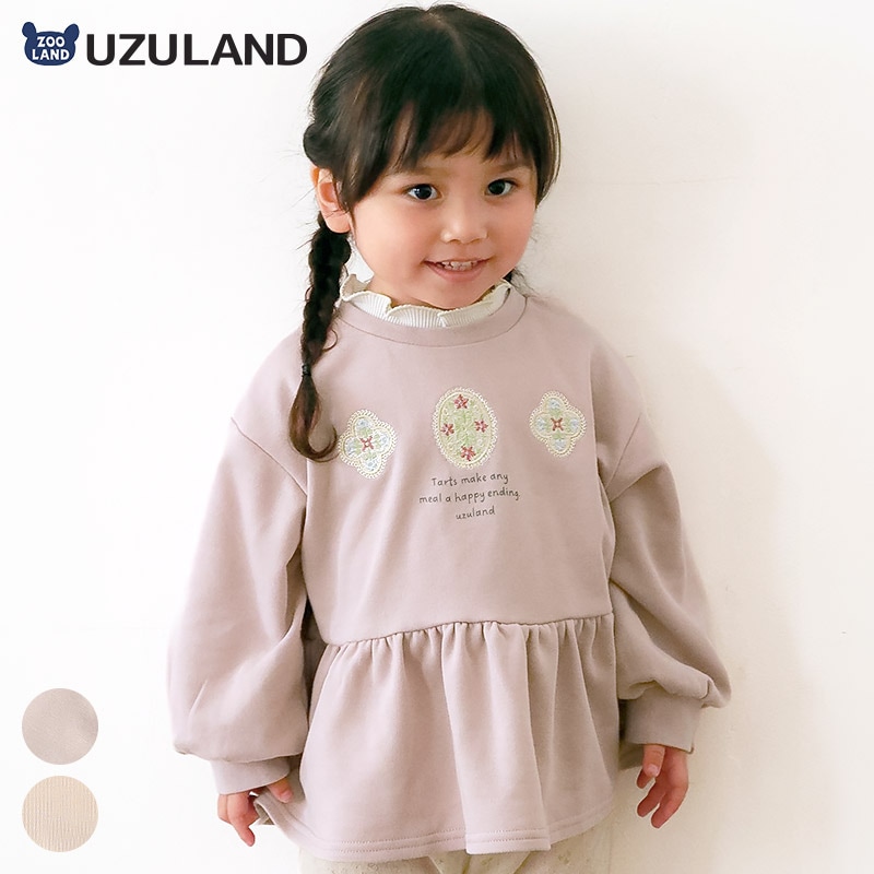 刺繍フリルトレーナー【Uzulandウズランド】｜80-130cm