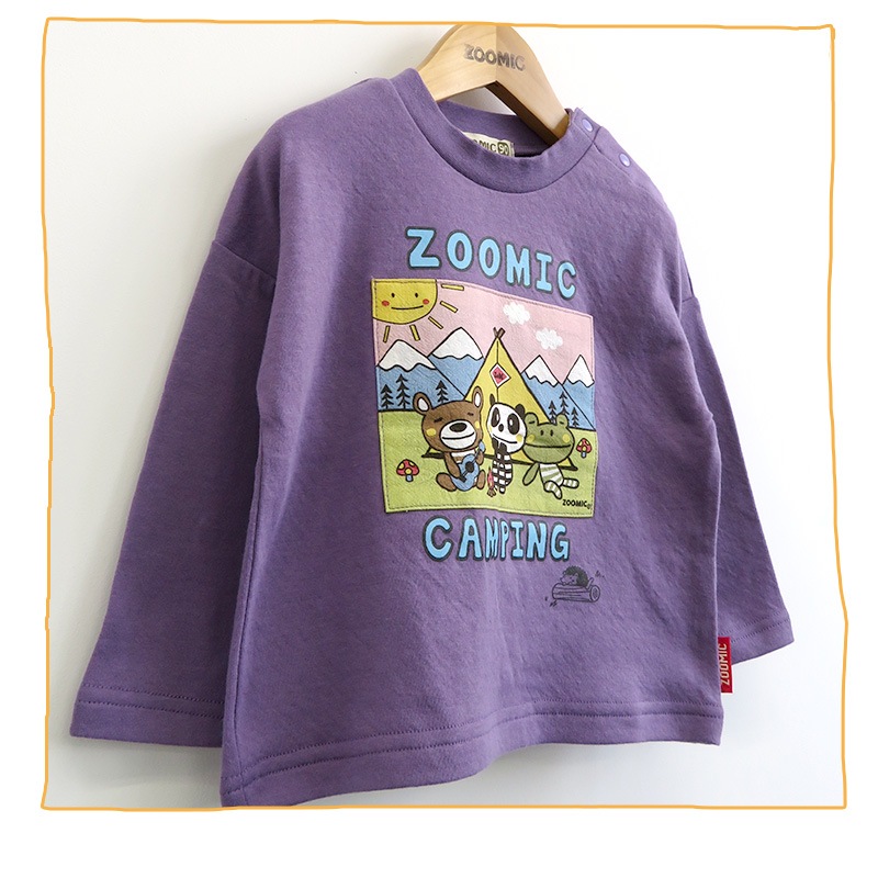 子供服 ロンT トップス ズーミック ロンT アップリケ プリント 長袖 Tシャツ ( 80-130cm )【 ZOOMIC ズーミック 】 キッズ ベビー 男の子 くま パンダ ハリネズミ 女の子 通園 通学 春 新作 80 90 95 100 110 120 130