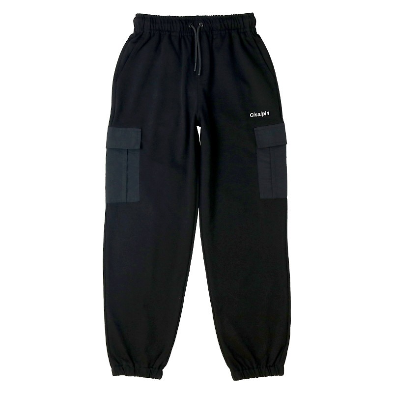 ジョガーパンツ カーゴパンツ 子供服 男の子 女の子 小学生 中学生 ファッション キッズ ジュニア パンツ 長ズボン ロングパンツ ポケット付き 裾リブ 異素材 切替 ストリート スケート 大人っぽい ダンス スポーツ ブラック 杢グレー 130 140 150 160 秋服