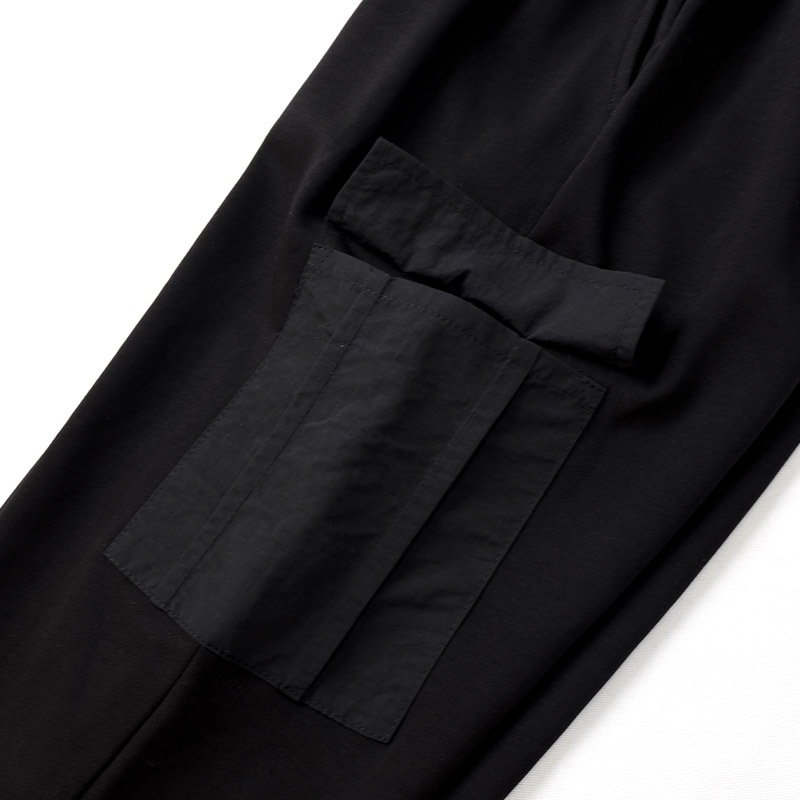 ジョガーパンツ カーゴパンツ 子供服 男の子 女の子 小学生 中学生 ファッション キッズ ジュニア パンツ 長ズボン ロングパンツ ポケット付き 裾リブ 異素材 切替 ストリート スケート 大人っぽい ダンス スポーツ ブラック 杢グレー 130 140 150 160 秋服