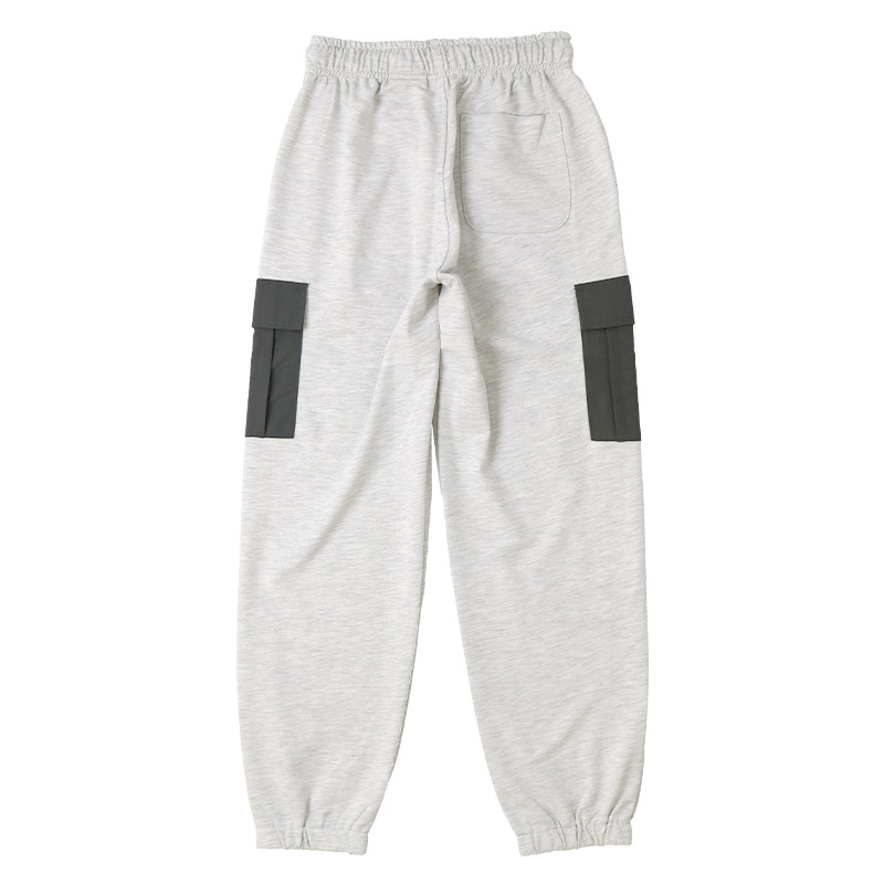 ジョガーパンツ カーゴパンツ 子供服 男の子 女の子 小学生 中学生 ファッション キッズ ジュニア パンツ 長ズボン ロングパンツ ポケット付き 裾リブ 異素材 切替 ストリート スケート 大人っぽい ダンス スポーツ ブラック 杢グレー 130 140 150 160 秋服