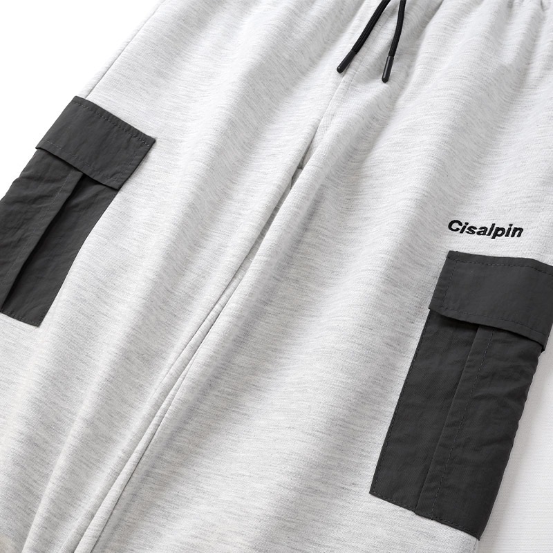 ジョガーパンツ カーゴパンツ 子供服 男の子 女の子 小学生 中学生 ファッション キッズ ジュニア パンツ 長ズボン ロングパンツ ポケット付き 裾リブ 異素材 切替 ストリート スケート 大人っぽい ダンス スポーツ ブラック 杢グレー 130 140 150 160 秋服