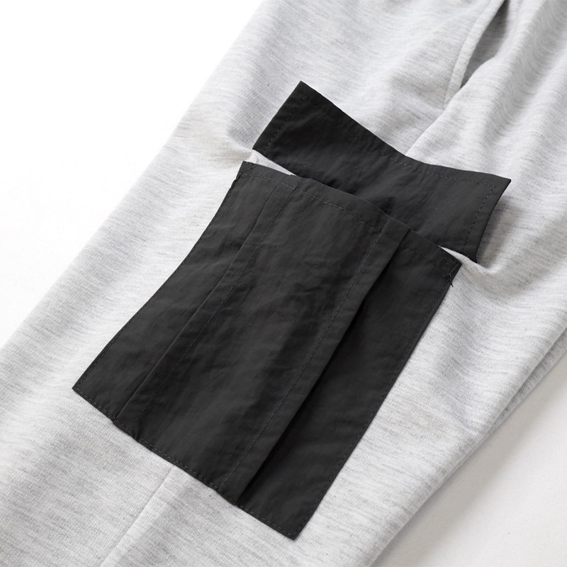 ジョガーパンツ カーゴパンツ 子供服 男の子 女の子 小学生 中学生 ファッション キッズ ジュニア パンツ 長ズボン ロングパンツ ポケット付き 裾リブ 異素材 切替 ストリート スケート 大人っぽい ダンス スポーツ ブラック 杢グレー 130 140 150 160 秋服