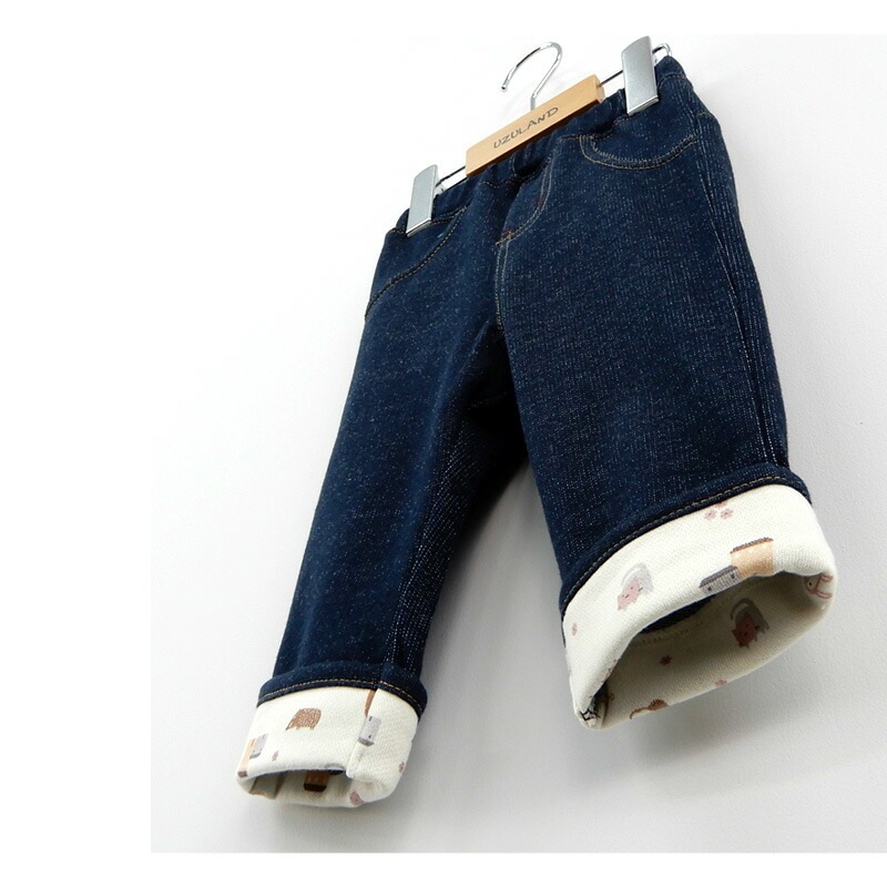 子供服 ボトムス 女の子 うさぎ ポケット 折り曲げ 7分丈 パンツ ( 80-130cm )【 UZURABBIT ウズラビット 】 キッズ ベビー ベビー服 おしゃれ かわいい 二次加工 切替 女子 女児 こども服 ベビー服 秋 春 ウサギ 兎 卯年