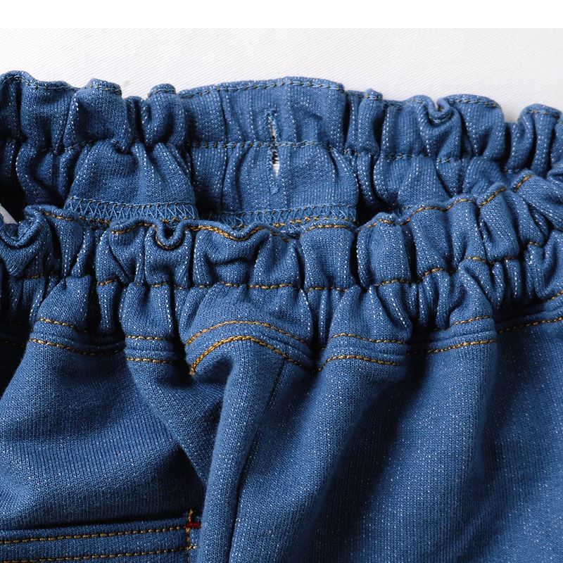 キッズ ロングパンツ 10分丈 男の子 女の子 ニットデニム 動物 アニマル くま パンダ 男の子 女の子 (80-130cm)【 ZOOMIC ズーミック 】 ベビー ズボン ポケット付き ストレッチ オムライス カレーライス 食べ物 洋食 プリント 80cm 90cm 95cm 100cm 110cm 120cm 130cm