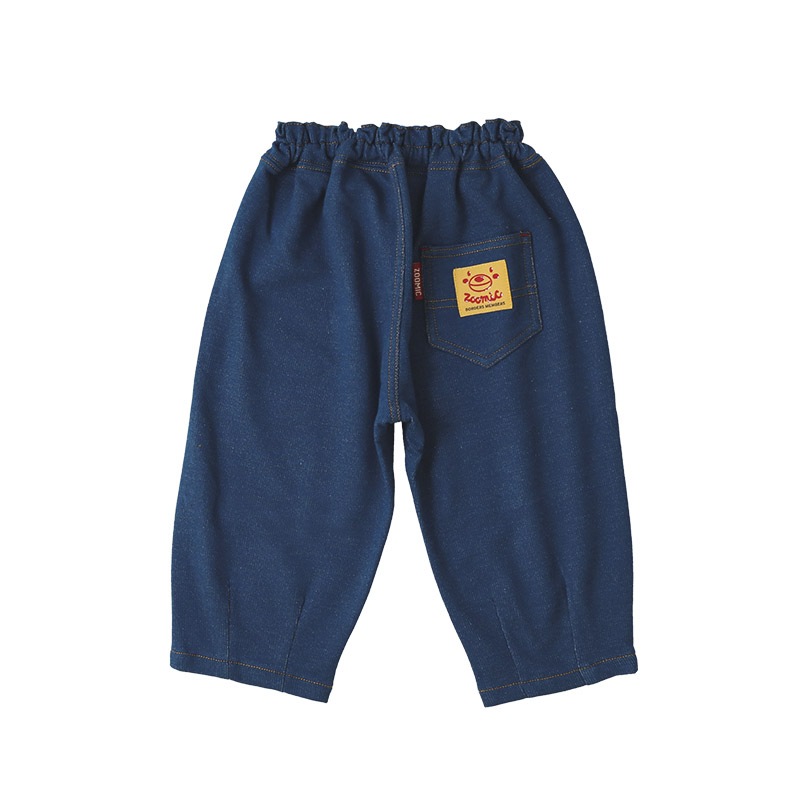 キッズ ロングパンツ 10分丈 男の子 女の子 ニットデニム 動物