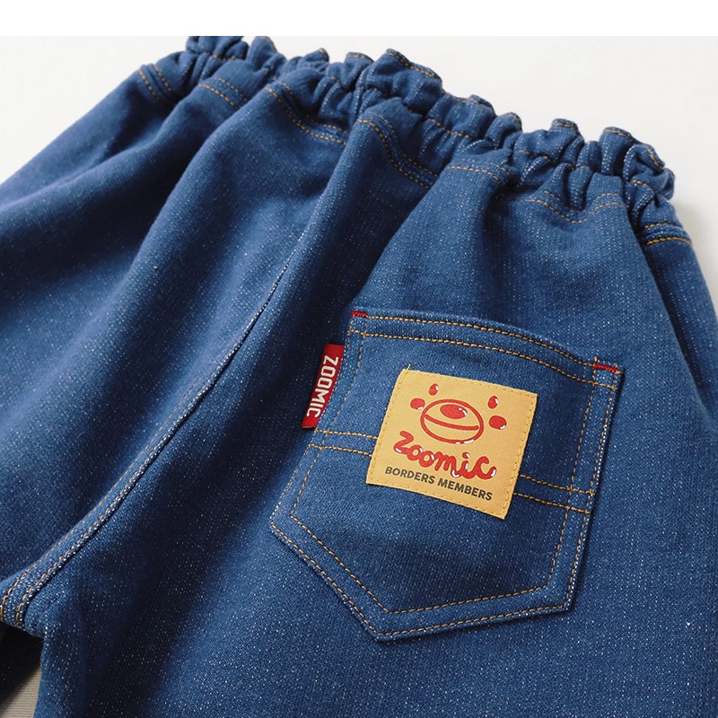 キッズ ロングパンツ 10分丈 男の子 女の子 ニットデニム 動物 アニマル くま パンダ 男の子 女の子 (80-130cm)【 ZOOMIC ズーミック 】 ベビー ズボン ポケット付き ストレッチ オムライス カレーライス 食べ物 洋食 プリント 80cm 90cm 95cm 100cm 110cm 120cm 130cm