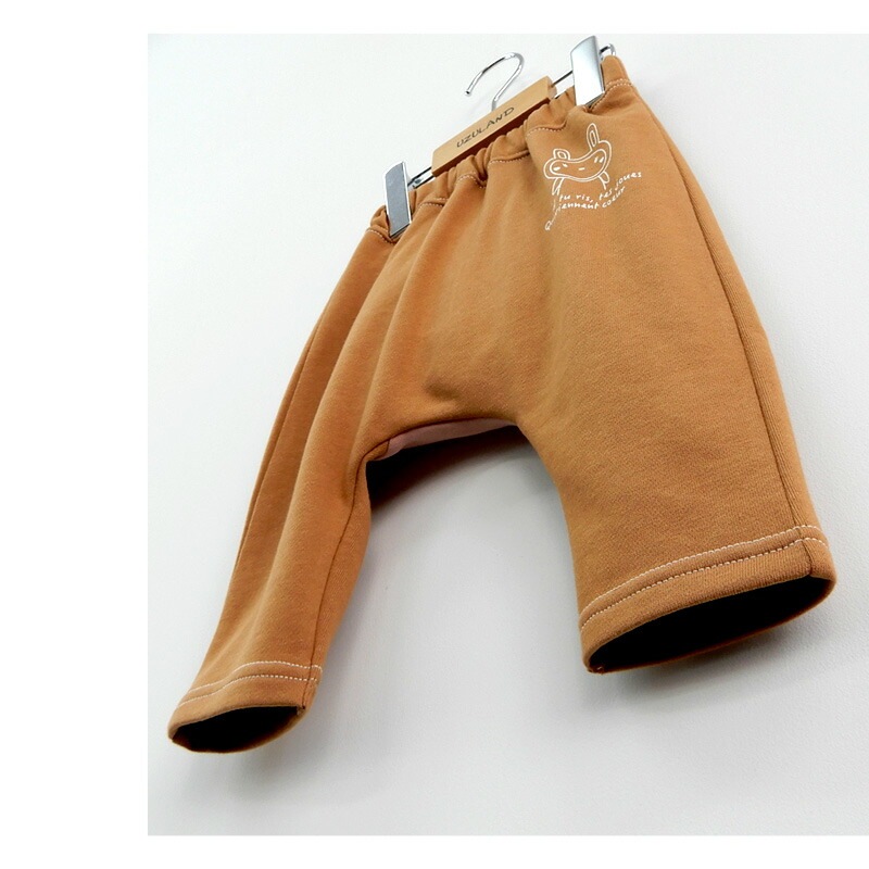 子供服 ボトムス ウズラビット うさぎ 顔アップリケ 7分丈パンツ ( 80-130cm )【 UZURABBIT 】 キッズ ベビー ベビー服 おしゃれ かわいい 二次加工 切替 女の子 女児 こども服 ベビー服 兎 秋 春 80 90 95 100 110 120 130