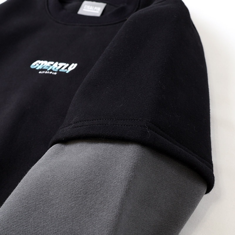 トレーナー スウェット 裏起毛 起毛あり 子供服 男の子 小学生 中学生 ファッション キッズ ジュニア トップス 長袖 レイヤード風 フェイクレイヤード プリント 女の子 カットソー ストリート スケート スケーター 大人っぽい ダンス スポーツ 130 140 150 160 冬服