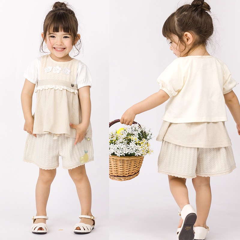 キッズ ショートパンツ 女の子 ガーリー フリル 小花柄 ボトムス