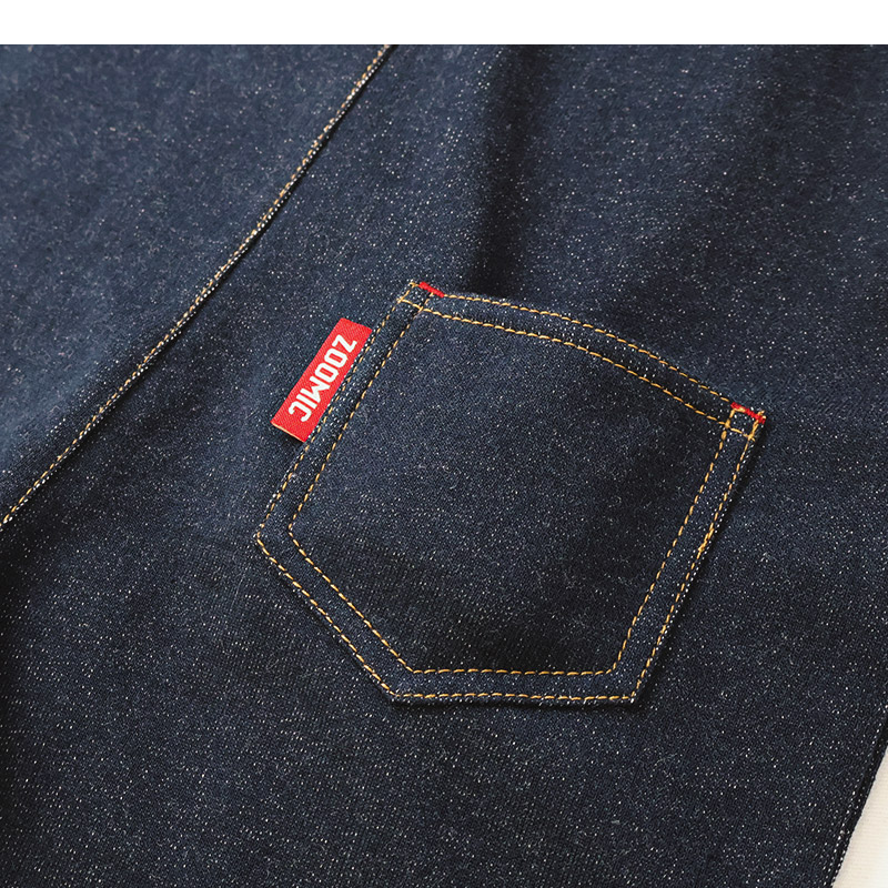 キッズ サロペット オーバーオール ニットデニム 男の子 女の子 ベビー ( 80-130cm )【 ZOOMIC ズーミック 】 裾チェック 切替 ボトムス パンツ アウター オールインワン フロントポケット インディゴ ネイビー ベージュ 秋物 80cm 90cm 95cm 100cm 110cm 120cm 130cm