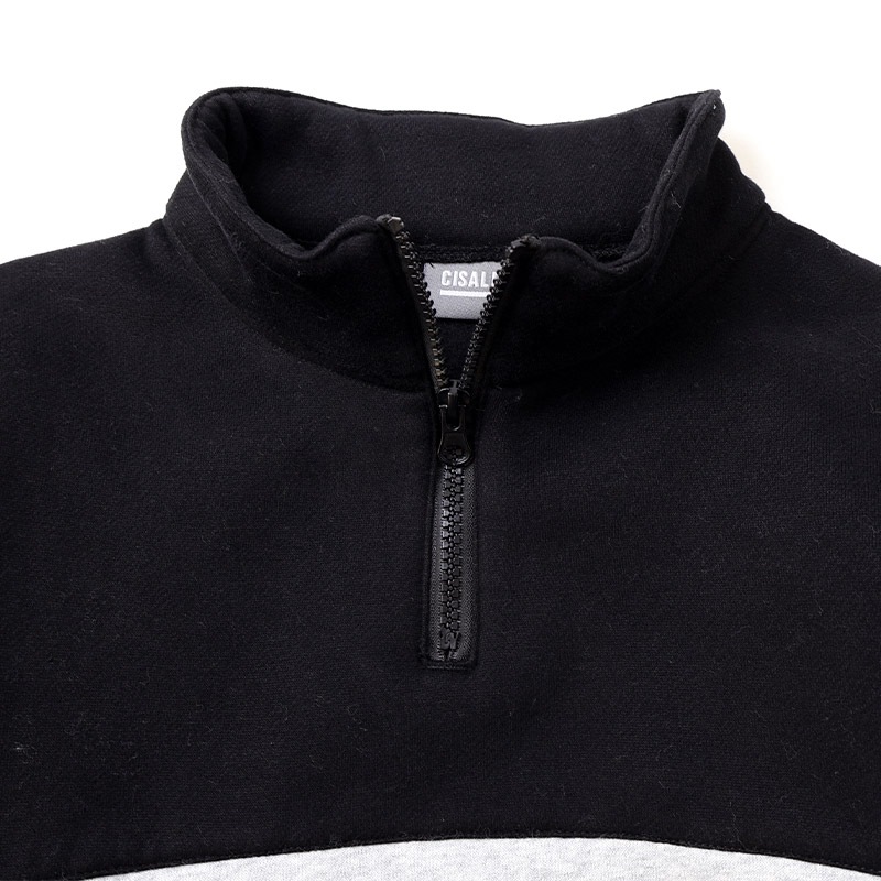 トレーナー スウェット ハーフジップ 刺繍 切替 裏起毛 起毛あり 子供服 男の子 小学生 中学生 ファッション キッズ ジュニア トップス 長袖 プルオーバー 女の子 カットソー ストリート スケート スケーター シンプル 大人っぽい ダンス スポーツ 130 140 150 160 冬服