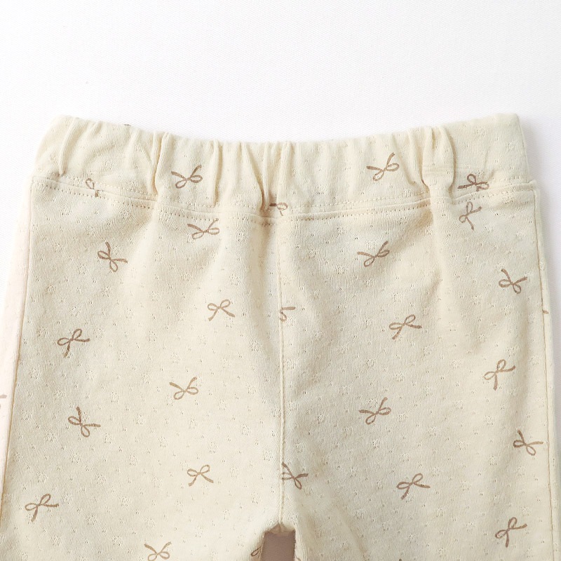 ガールズ ハーフパンツ 5分丈 レース 半ズボン 女の子 ポケット付【UZULAND ウズランド】キッズ ベビー 短パン ジャカード 裾 ウエストゴム デザイン 伸縮 ストレッチ カジュアル ベージュ サックス 可愛い かわいい 80 90 95 100 110 120 130