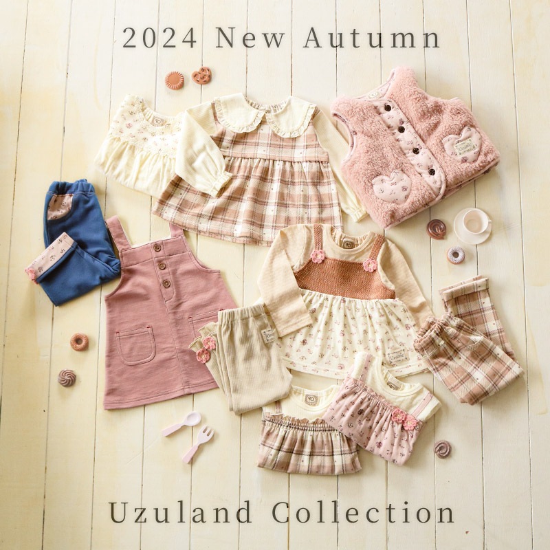ガールズ サロペット ジャンパースカート ニットデニム 女の子 ガールズ キッズ ベビー ( 80-130cm )【 UZULAND ウズランド 】 オールインワン ワンピース フロントボタン フロントポケット ピンク ネイビー インディゴ 秋物 80cm 90cm 95cm 100cm 110cm 120cm 130cm