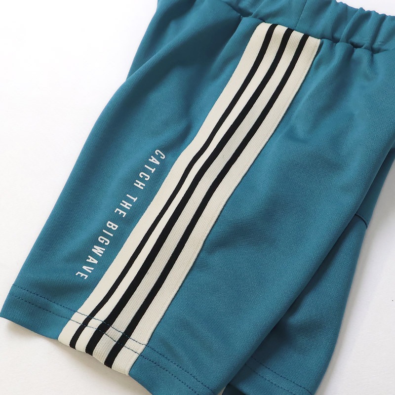 キッズ 5分丈パンツ メッシュ ハーフパンツ 男の子 女の子 接触冷感 涼しい イージーパンツ 【GrinLab グリンラボ】 ベビー ズボン ボトムス 短パン ライン入り ストレッチ 伸縮 ウエストゴム サーフ ストリート ダンス プリント 男児 女児 80 90 95 100 110 120 130