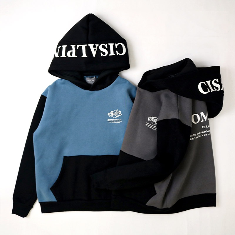 パーカー トレーナー スウェット 配色 切替 裏起毛 起毛あり 子供服 男の子 小学生 中学生 ファッション キッズ ジュニア カンガルーポケット トップス 長袖 プルオーバー 女の子 ストリート スケート スケーター 大人っぽい ダンス スポーツ 130 140 150 160 冬服