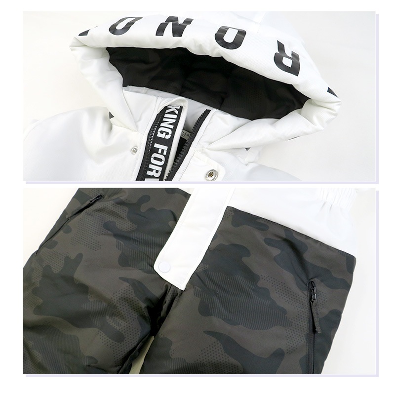 ジャンプスーツ キッズ 男の子 防寒 中綿 撥水加工 フード ( 110