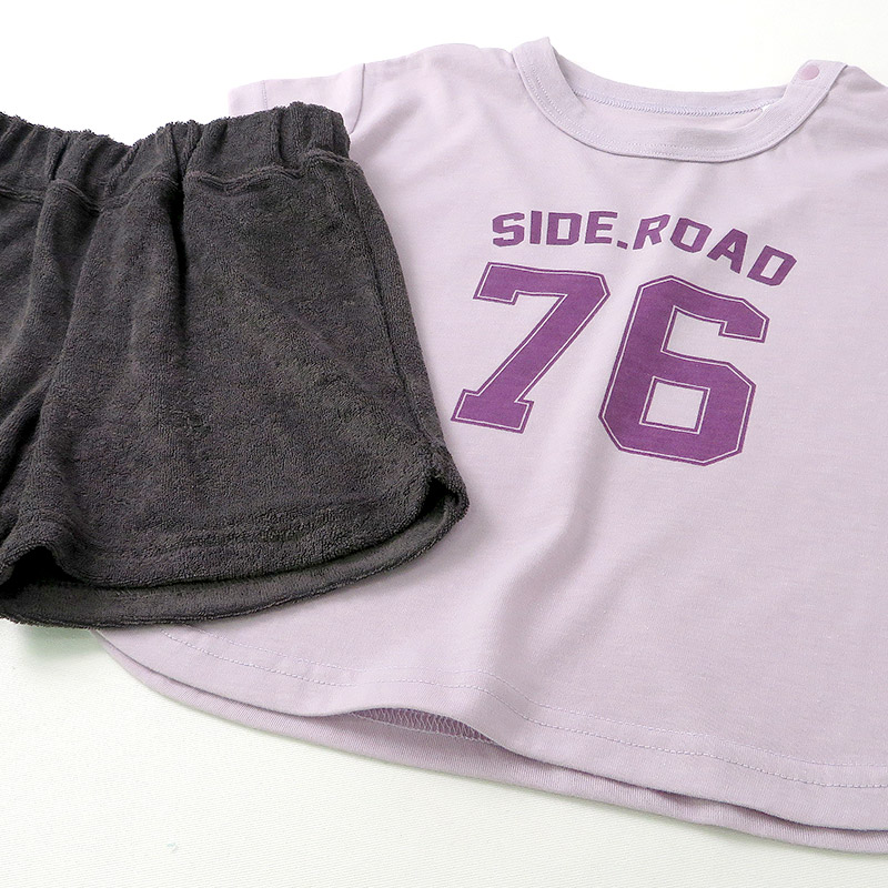 パジャマ キッズ ベビー 男の子 女の子 セットアップ 上下セット 2点セット ロゴ リラクシングウエア 天竺 半袖 Tシャツ パイル ショートパンツ ( 80-130 ) ナイトウェア 男女兼用 ユニセックス 夏 部屋着 ルームウェア 80 90 95 100 110 120 130 