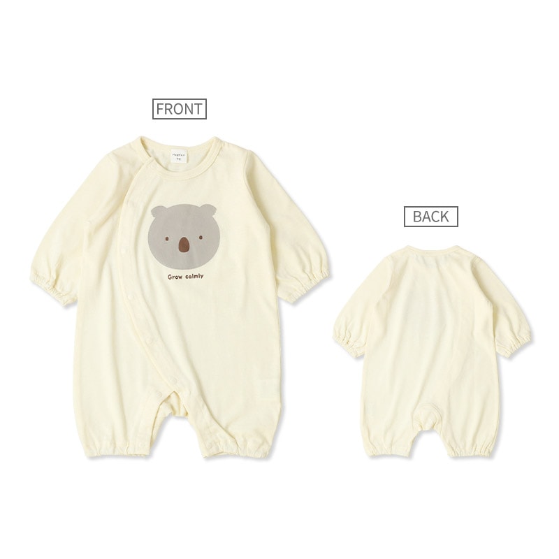 ベビー 新生児 ロンパース 長袖 男の子 女の子 綿100% スムス コットン カバーオール アニマル 動物 くま パンダ コアラ うさぎ ボタン開き 前開き 全開き ( 60-70cm ) 子供服 ベビーウェア 部屋着 赤ちゃん サックス ピンク 60cm 70cm ギフト プレゼント 出産祝い 贈り物