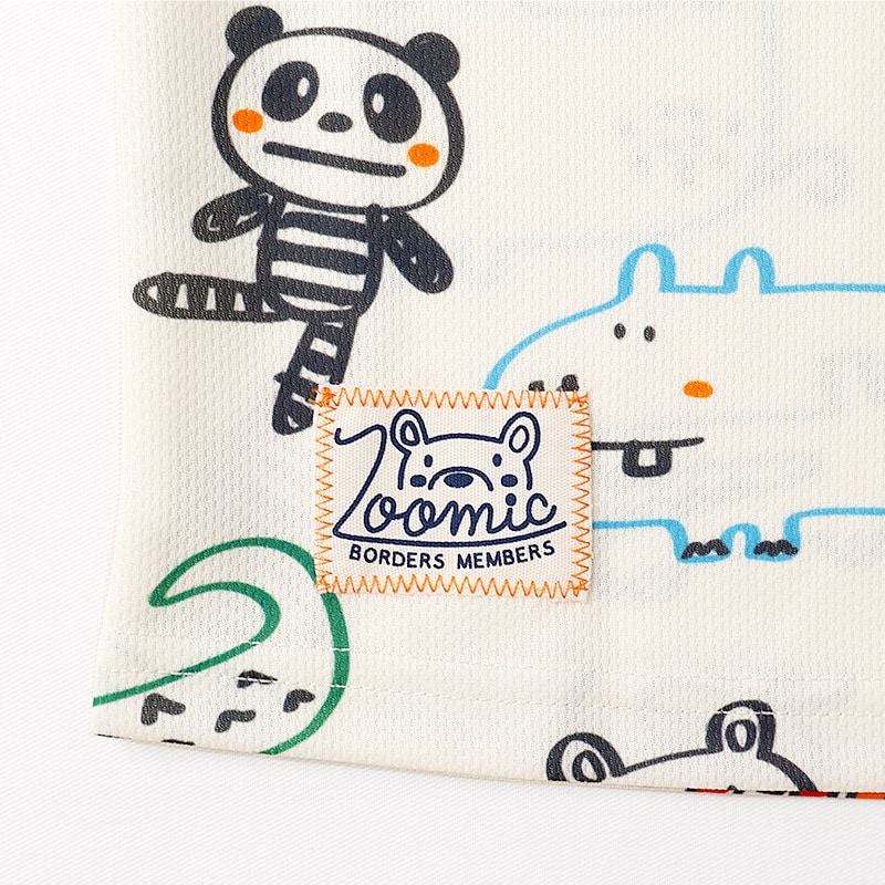 手書き風アニマルメッシュトップス&ニットデニム上下セット【ZOOMICズーミック】|80-130cm