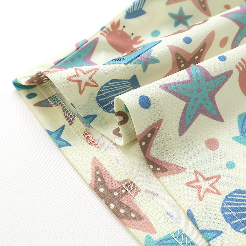 キッズ Tシャツ 半袖 ポケT 総柄 アニマル 動物 くま 男の子 女の子【ZOOMIC ズーミック】 ベビー トップス カットソー カニ ヒトデ 星 スター 肩ボタン 天竺 プリント バックプリント キャラクター 海 生き物 クマ グレー 子ども 80 90 95 100 110 120 130