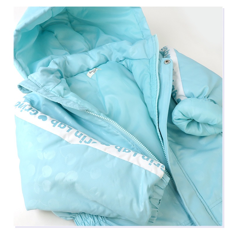 ジャンプスーツ キッズ 女の子 防寒 中綿 撥水加工 フード ( 110-130cm )【 GrinLab グリンラボ 】 アウター ジャケット スノーウェア スキーウェア スノーコンビ ツナギ 雪遊び 冬 ガールズ チェリー さくらんぼ ベビー 110cm 120cm 130cm